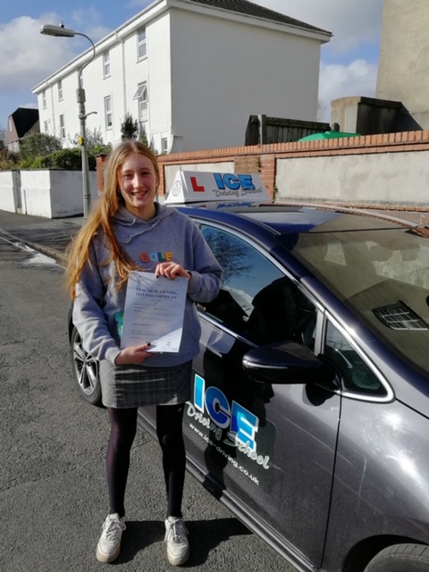 girl passing driving test