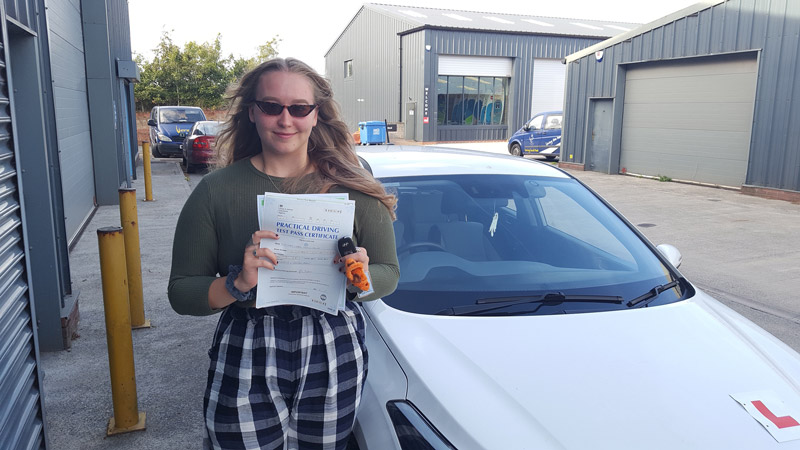 girl passing driving test