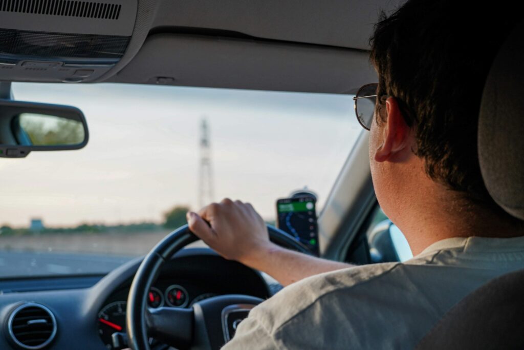student behind the wheel of a car for newton abbot driving lesson